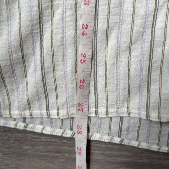 A.L.C. Carissa Striped Snap-Front Top in ivory - Picture 14 of 14